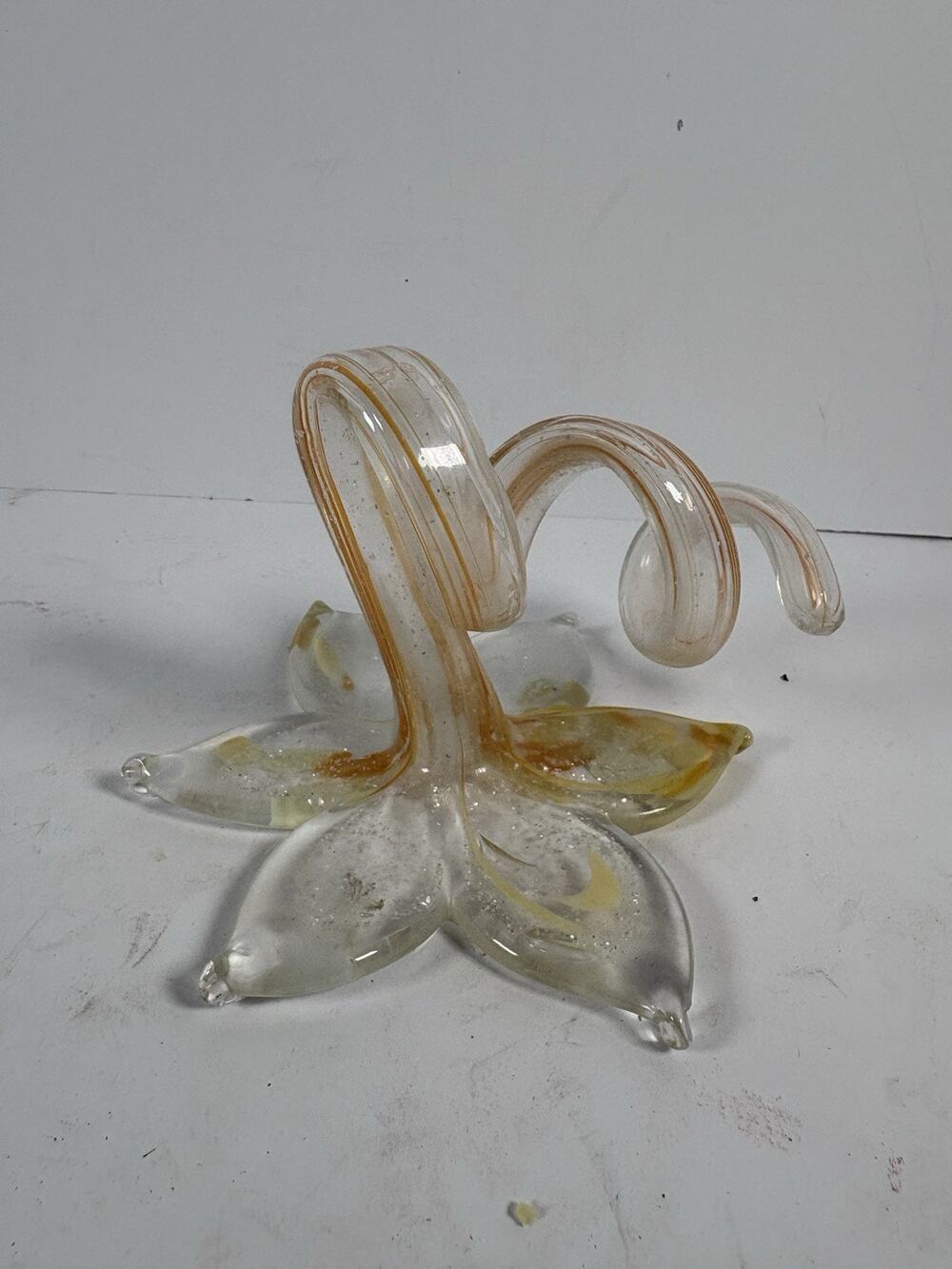 Nuova Cristalleria Arzanese Murano Style Art Glass Flower Sculpture Italy